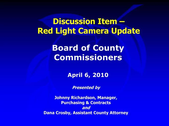 discussion item red light camera update