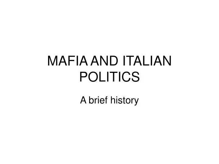 mafia and italian politics