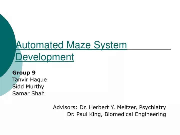 automated maze system development