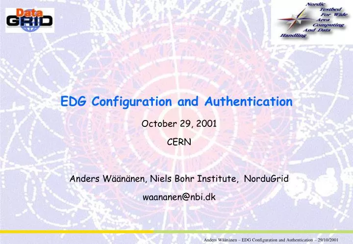 edg configuration and authentication