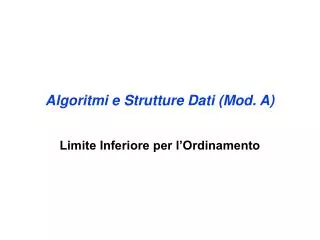 algoritmi e strutture dati mod a