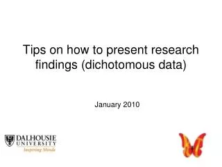 Tips on how to present research findings (dichotomous data)