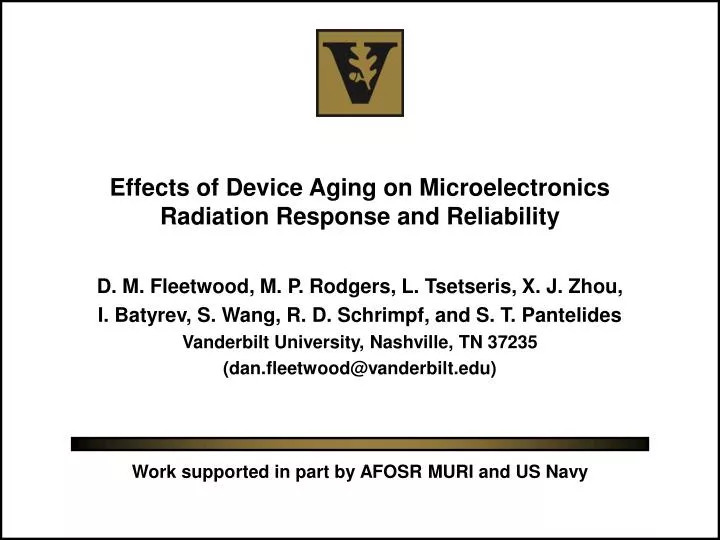 effects of device aging on microelectronics radiation response and reliability