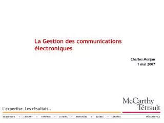 la gestion des communications lectroniques