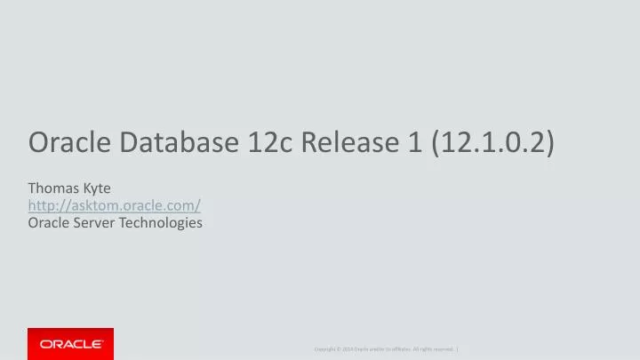 oracle database 12c release 1 12 1 0 2