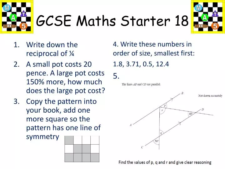 gcse maths starter 18