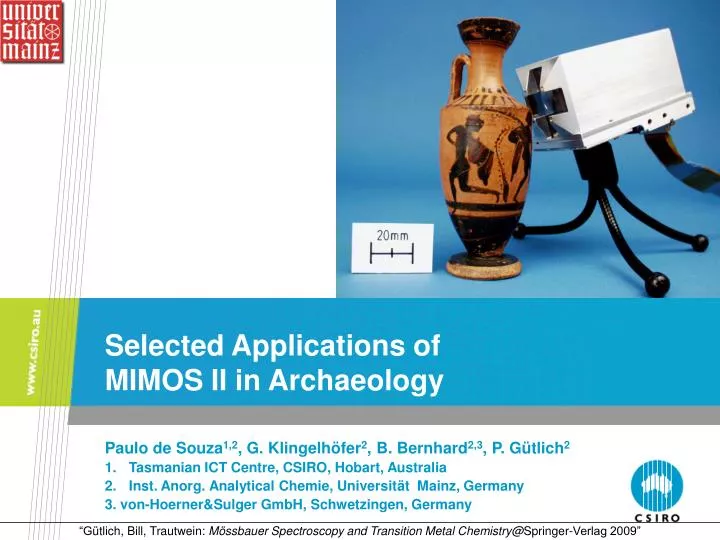 selected applications of mimos ii in archaeology