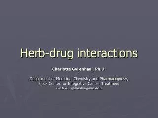 Herb-drug interactions