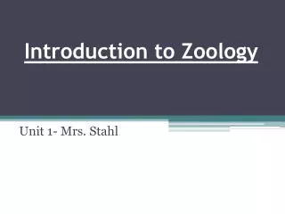 Introduction to Zoology