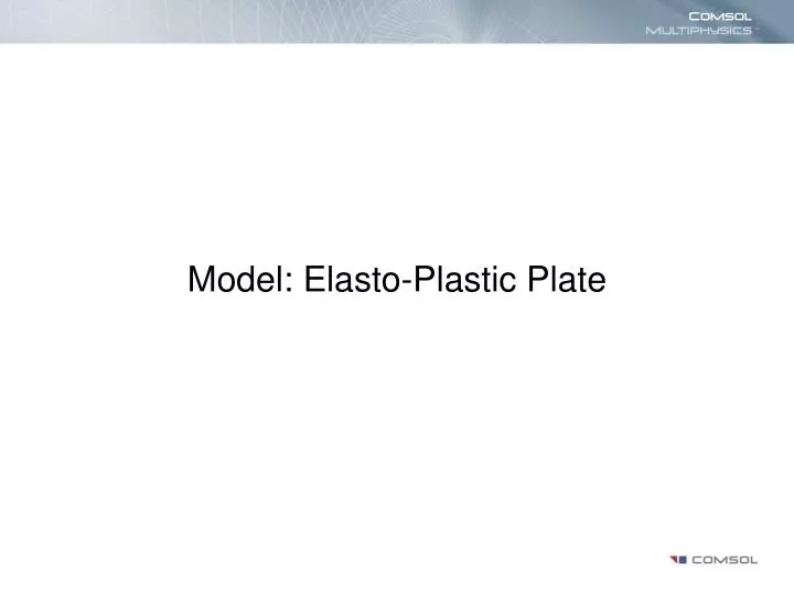model elasto plastic plate