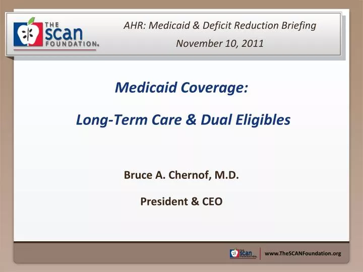 ahr medicaid deficit reduction briefing november 10 2011