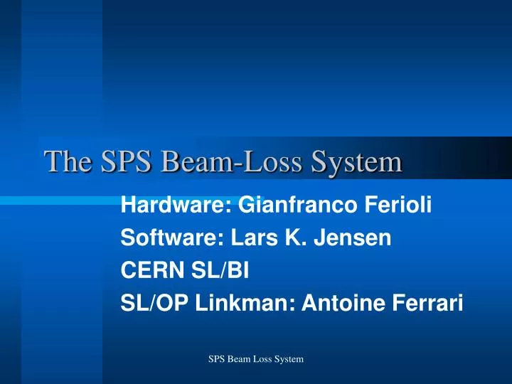 the sps beam loss system