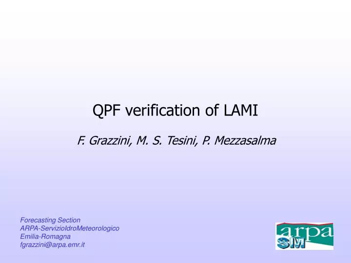 qpf verification of lami