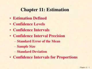 Chapter 11: Estimation