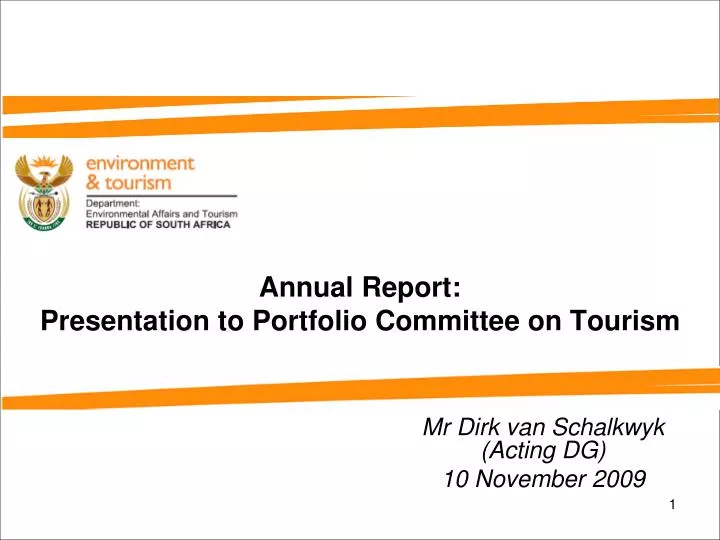 annual report presentation to portfolio committee on tourism