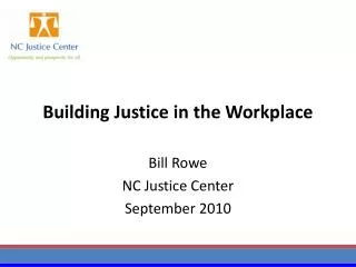 Building Justice in the Workplace