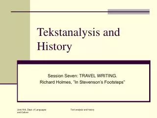 Tekstanalysis and History