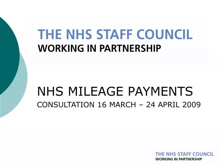 nhs mileage payments consultation 16 march 24 april 2009