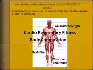 Aim: Students will be able to identify the COMPONENTS OF FITNESS
