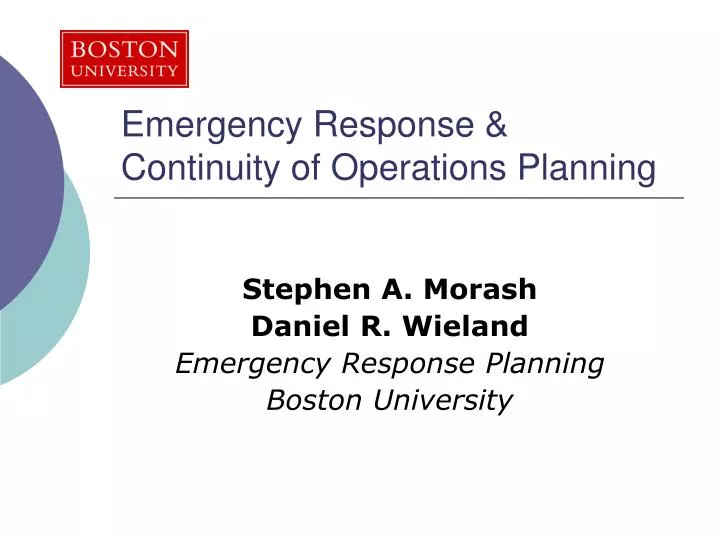 emergency response continuity of operations planning