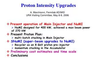 Proton Intensity Upgrades