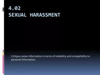 4.02 Sexual Harassment