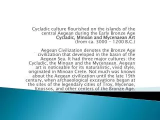 Cycladic Culture