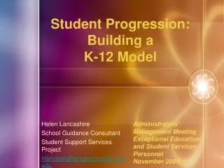 Student Progression: Building a K-12 Model