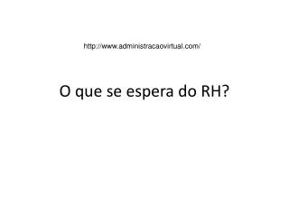 o que se espera do rh