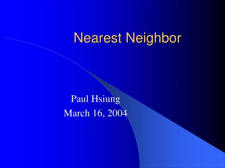nearest neighbor