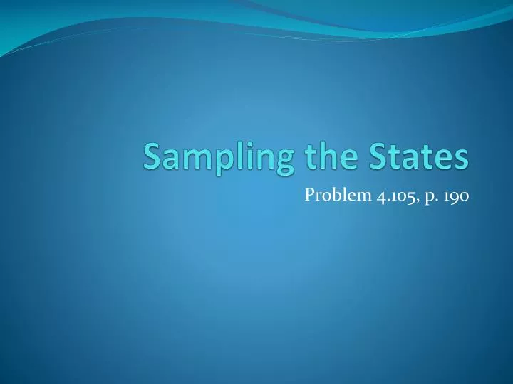 sampling the states