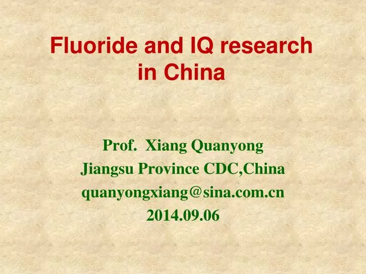 fluoride and iq research in china