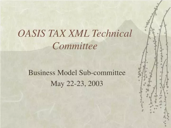 oasis tax xml technical committee