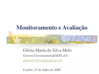 monitoramento e avalia o