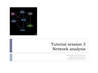 Tutorial session 3 Network analysis