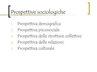 prospettive sociologiche