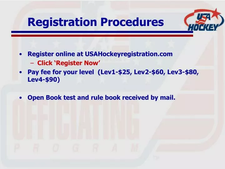 registration procedures