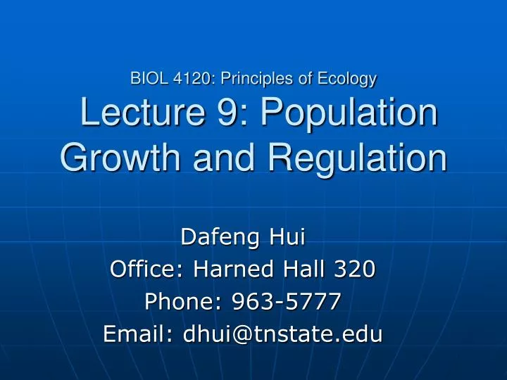 biol 4120 principles of ecology lecture 9 population growth and regulation
