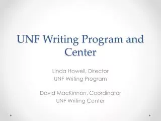 UNF Writing Program and Center
