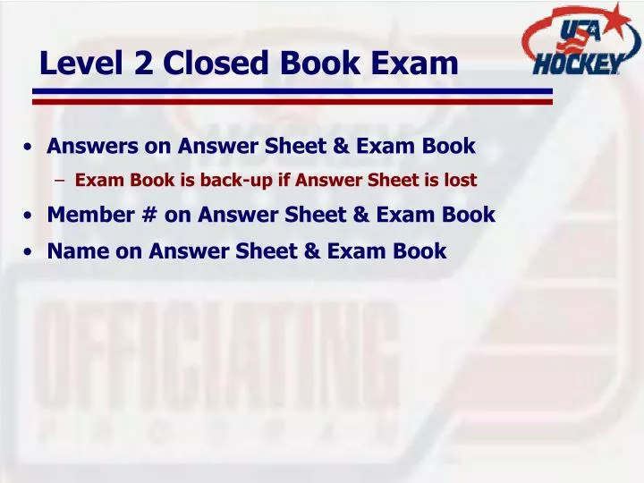 level 2 closed book exam