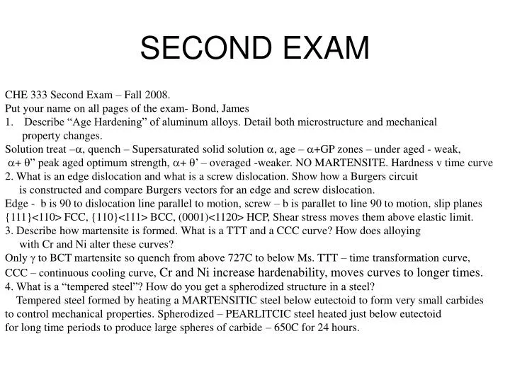 second exam