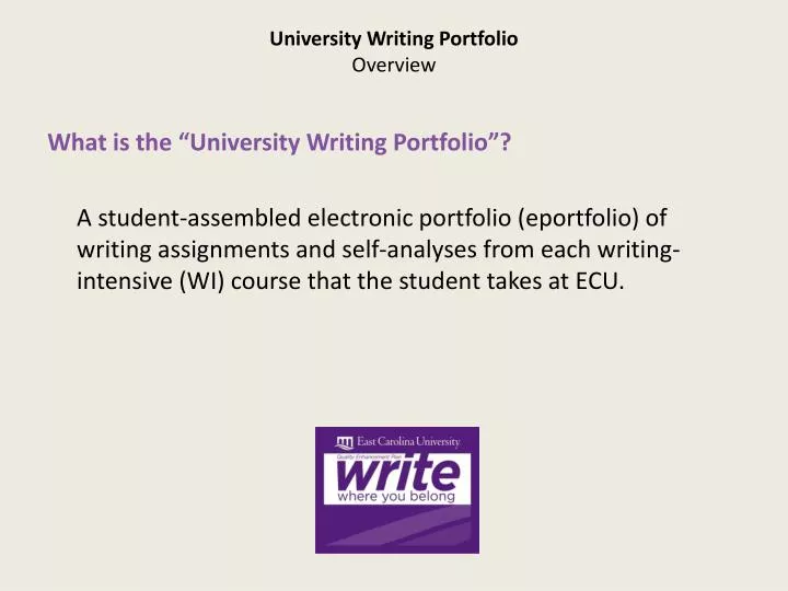 university writing portfolio overview