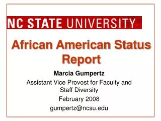 African American Status Report