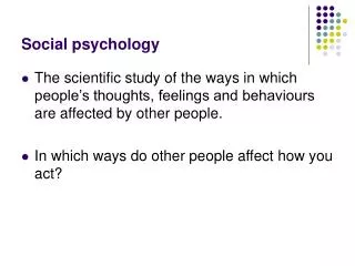 Social psychology