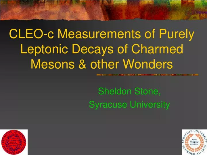 cleo c measurements of purely leptonic decays of charmed mesons other wonders