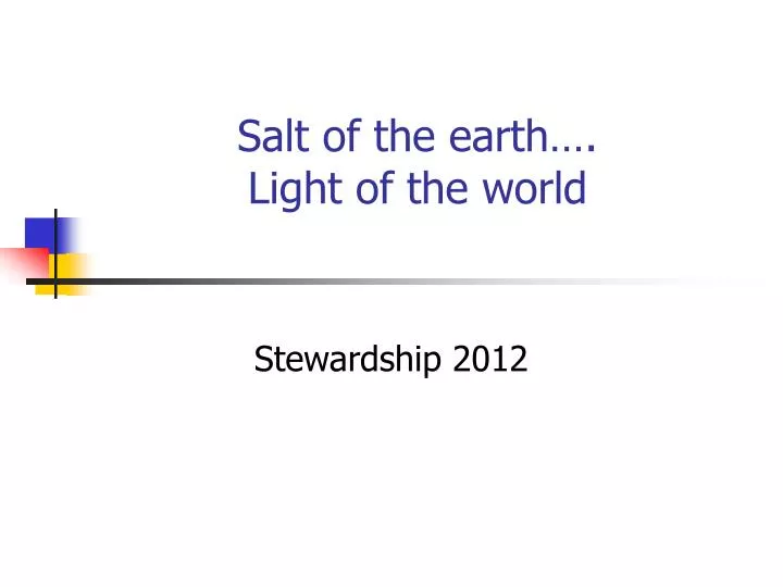 salt of the earth light of the world