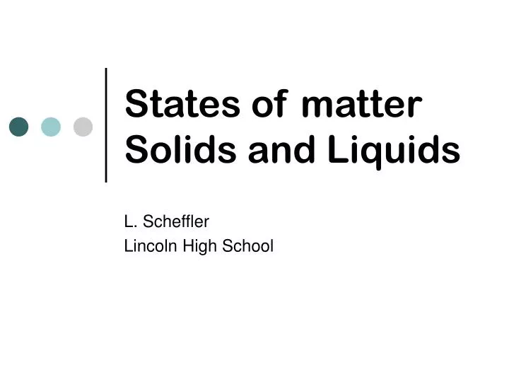 states of matter solids and liquids
