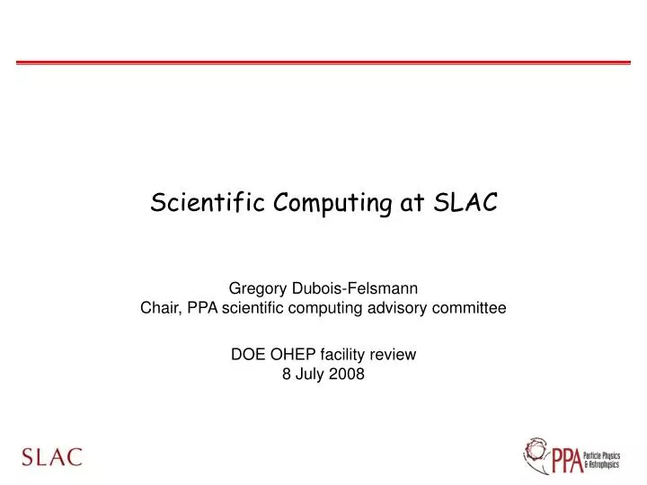scientific computing at slac