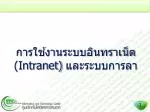 การใช้งานระบบอินทราเน็ต (Intranet) และระบบการลา - slide 1