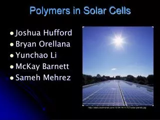 Polymers in Solar Cells